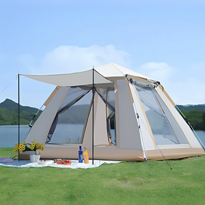 Tente <span class=keywords><strong>de</strong></span> <span class=keywords><strong>camping</strong></span> sauvage quatre saisons pour l'extérieur, une chambre, double fonction, peut servir <span class=keywords><strong>de</strong></span> tapis <span class=keywords><strong>de</strong></span> sol, pour 3-4 personnes, entièrement automatique, portable, imperméable - Product Image 4