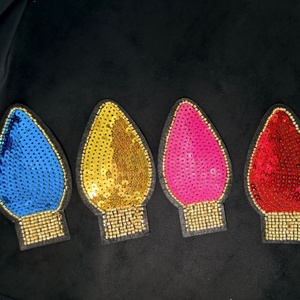 Reinforced Stitching High Shine <b>Sequins</b> Multi-Color Embroidery Patches for Fashion Trend Diy Decoration - Product Image 3
