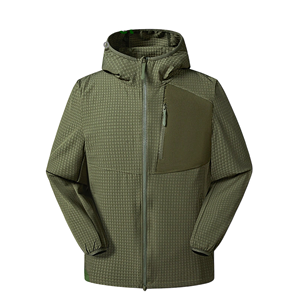 Men's <b>Hooded</b> <b>Fleece</b> <b>Jacket</b> With Zipper Dot Pattern Windproof Casual Autumn Wear Regular Fit Polyester Material - Product Image 1