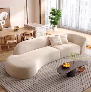 Sofá Moderno en Oferta, Sofá Blanco para Sala de Estar, Sofá Curvo de <span class=keywords><strong>3</strong></span> Plazas, Sofá de Tela para el Hogar - Product Image 5