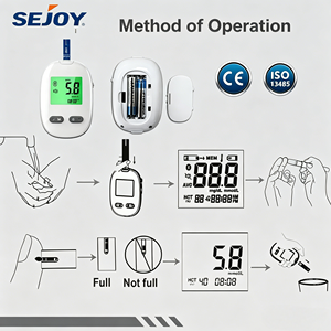 Machine de glucomètre de taille de voyage Sejoy 360 mémoires de lecture glucomètres et bandelettes - Product Image 2