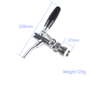 Distributeur de bière réglable G1/2 et G5/8 PERA TJ020A avec robinet, garantie 3 ans, filtre en acier inoxydable, métal poli - Product Image 3