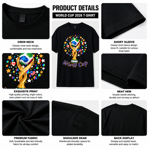 Camiseta Gráfica Negra para Hombre, Manga Corta, Mezcla de Algodón, Cuello Redondo, Estilo Casual para Fanáticos del Fútbol, Ropa de Verano con Temática de Fútbol - Product Image 2