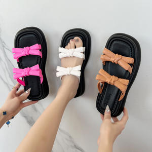 Logo personnalisé Chaussons d'été à la mode Diapositives <span class=keywords><strong>pour</strong></span> les dames Vente en gros <span class=keywords><strong>pas</strong></span> <span class=keywords><strong>cher</strong></span> Éponge Chaussons <span class=keywords><strong>pour</strong></span> femmes Sandales - Product Image 1