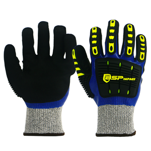 Guantes de seguridad de trabajo con revestimiento de nitrilo Sandy de alta calidad, guante de impacto protector TPR - Product Image 1