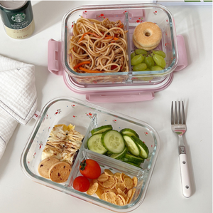 Vente flash - Contenant alimentaire <span class=keywords><strong>en</strong></span> <span class=keywords><strong>verre</strong></span> borosilicate avec séparateur / <span class=keywords><strong>Pot</strong></span> de conservation des aliments / Contenant pour préparation de repas compatible <span class=keywords><strong>micro</strong></span>-ondes - Product Image 5