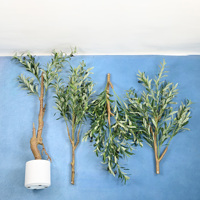 Arbre d'olivier artificiel épais de 180 cm, style bohème, à 4 sections détachables, pour la décoration intérieure de café ou de restaurant bohème