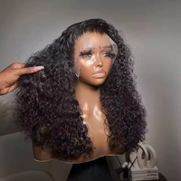 Pelucas Cortas de Cabello Humano Rizado Jerry con Frente de Encaje - Peluca de Cabello Humano Brasileño 13x4 Pre-Desplumada con Cabello de Bebé para Mujeres Negras