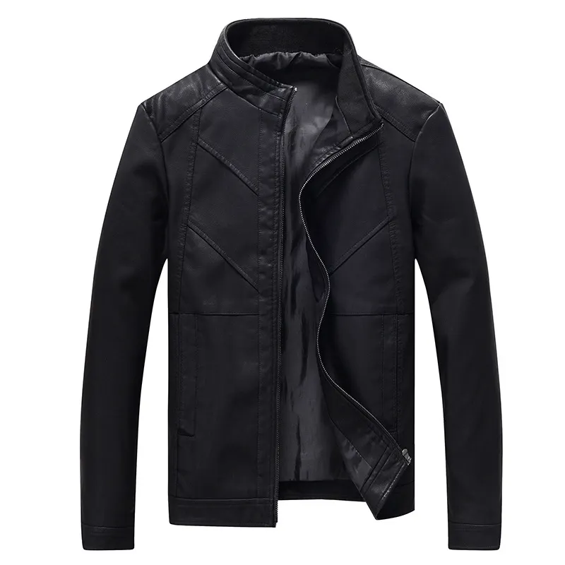 OEM Customized Washable Short Pu Leather Coat Mens Motorcycle Jacket