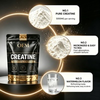 LuvVita OEM Private Label Creatine Monohydrate Micronized Powder 500g Suplemen Pembentukan Otot dalam Kemasan Besar 300g Bubuk Creatine