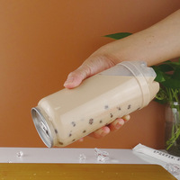 Bocaux en plastique PET transparent avec logo personnalisé, qualité alimentaire, bouteille pour boissons, thé à bulles, soda, jus, bouchon en aluminium pour le stockage de gâteaux