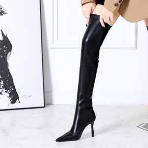 2025 Korean Style Cuissardes Bottes Sock Over Knee Thigh High Women Lady Sock Boots <b>Stocking</b> Sexy High Heels Tube - Product Image 4