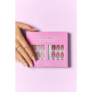 W2B così rosa bellezza di alta qualità personalizzato stampa su Nails Set 2 confezioni in plastica ABS a forma di mandorla corta con punte lunghe - Product Image 3