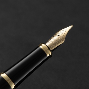 Pluma Estilográfica de Metal de Alta Calidad, Nuevo Modelo, con Logotipo Personalizado, Pluma Estilográfica Negra Brillante para Negocios - Product Image 2