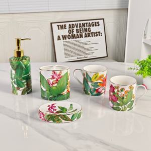 Wholesale Bathroom Five Piece <b>Set</b> Lotion Bottle Mouthwash Cup <b>Soap</b> Household Toothbrush Holder Household Bathroom - Product Image 4