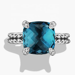 Joyería fina de alta calidad de lujo precioso deslumbrante <span class=keywords><strong>Chatelaine</strong></span> 925 plata esterlina 11mm 8A anillo de Zirconia para mujer - Product Image 5