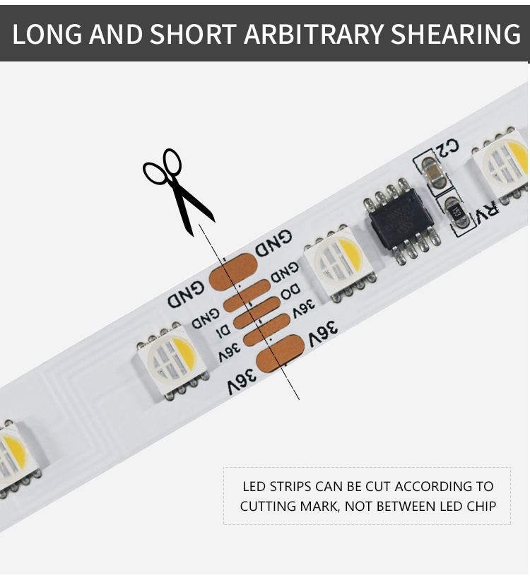 DC36V RGBW UCS2904 5050 Digital LED Light Strip 2904 RGBW 30M Pixel Smart control Led Strip Lighting