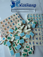 Tropische Zomer Fruit Strand Amerikaanse Mahjong Set, 160 Stuks Crème Acryl Op Maat Geïllustreerde Tegels, Opvouwbare Opbergkoffer