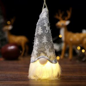 Colgante Luminoso de Bosque Navideño, Colgante Luminoso de Árbol de Navidad, Colgante de Muñeca sin Rostro de Tela Navideña - Product Image 5