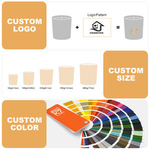 Toptan popüler lüks kabartmalı balmumu kokulu beton mumlar el yapımı çimento kavanoz ev dekorasyon düğün hediyeleri için standı ile - Product Image 2