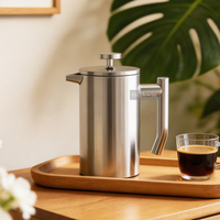 Cafetière à piston isotherme moderne en acier inoxydable à double paroi, capacité 350ml/700ml/1000ml, maintien au chaud 6 heures