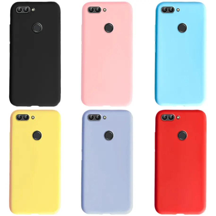 5.65 inch Case Silicone Plain Color Cute Phone Cover For Fundas Huawei P Smart 2018 2017 PSmart FIG-LX1 Cases