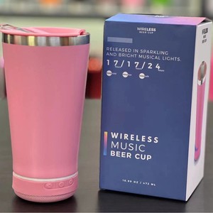20-ounce đôi-tường thép không gỉ du lịch Mug rơm Bluetooth thông minh âm nhạc 0-6 giờ cách nhiệt biểu tượng tùy chỉnh phong cách - Product Image 4