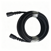 Tuyau de nettoyeur haute pression en caoutchouc noir avec fil d'acier fileté INTERFLEX M22-15mm |   1/4" ID, 3,5 mm d'épaisseur de paroi, 4000 PSI |   pour le lavage