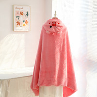 Grossiste en couvertures et plaids en polaire pour animaux, couverture double couche avec capuche, pyjamas pour enfants et femmes