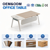 Bureau de direction moderne OEM ODM, table de travail personnalisée avec plateau en bois et armoire de rangement pour mobilier de bureau professionnel