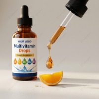 Complément Multivitaminé Liquide Adulte en Gouttes Quotidien Acide Ascorbique Minéral Soutien Oral Soin Boost Qualité 30ml OEM ODM Naturel