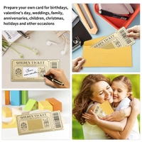 Carte à gratter surprise pour la Saint-Valentin, billet doré, brochure en carton avec enveloppe cachée révélant un message secret