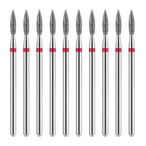 หัวเจียรเพชรรูปทรงเปลวไฟขนาด 2.3*10 มม. คุณภาพสูง สำหรับทำเล็บ ขัดหนังกำพร้า ทำความสะอาด ใช้กับเครื่องเจียรเล็บไฟฟ้า - Product Image 4