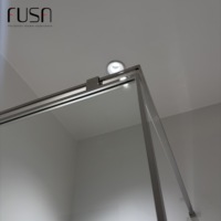 Kaca Shower Tetap FUSA untuk Walk-In Shower, Kaca Tempered Bening 8mm, Rangka Baja Tahan Karat 304, Panel Kaca Tunggal 5mm, Dapat Disesuaikan