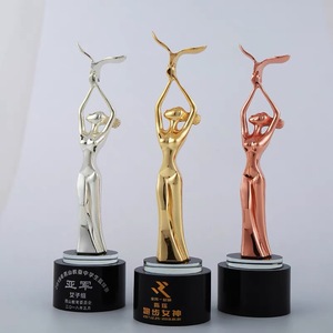 Bailarín de cobre dorado y plateado de 8x30cm con trofeo de Metal de águila, trofeo de cristal personalizado, premios grabados - Product Image 2