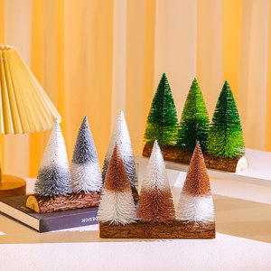 Adorno Navideño Creativo de Escritorio en Dos Tonos Rosa Brillante, Mini Árbol de Navidad Decorativo - Product Image 4