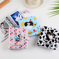 Mini album photo à 3 anneaux, couverture mignonne pour cartes photo, cœur creux en PVC, petit organisateur de reçus et de cartes photo
