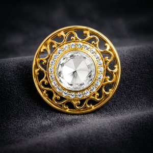 Mayrabygungun Handmade Filigree Brass Button Vintage Gold Finish Engagement Gift Option Rajasthan Origin Wedding Anniversary - Product Image 4