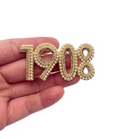 Passen Sie verschiedene Zahlen Perlen Brosche Pin 1908/1913/1920/1922/1938/1985 Perle Brosche