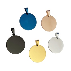 2025 nuevo TW personalizado diferentes colores de chapado grabado forma redonda oro rosa oro en blanco inicial etiquetas de perro códigos QR láser personalizados - Product Image 2