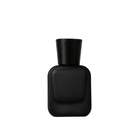 Flacon de parfum carré noir mat 30/50/100 ml, flacon de parfum vide en verre, flacon vaporisateur, étiquette dorée personnalisée, emballage de luxe en boîte cadeau