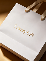 Sacs de shopping de luxe Ching TA, sacs en papier avec votre propre logo en carton ivoire avec laminage brillant pour les pochettes de cadeaux de mariage