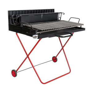BARBECUE DE METAL PARA HORNEAR A LA LLEVA DE LEÑAS 110X80CM H. 104 - Product Image 1