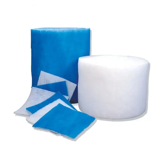 Filtres à air en coton bleu blanc, tissu filtrant en polyester, qualité supérieure