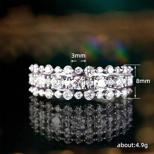Anello da Donna Scintillante a Strati con Pavé, Gioiello da Dito Stile Hip Hop - Product Image 5