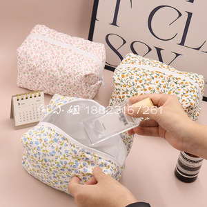 Cross-border best-selling floral cosmetic bag, travel skincare zipper bag, <b>toiletry</b> bag, cute and refreshing cosmetic <b>storage</b> - Product Image 3