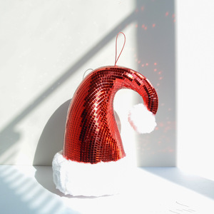 Chapeau de Noël boule disco Chuang De, chapeau de Père Noël scintillant pour décoration d'arbre de Noël, fête de Noël, décoration de la maison, cadeau - Product Image 6
