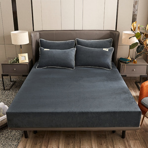 <span class=keywords><strong>Drap</strong></span>-<span class=keywords><strong>housse</strong></span> en velours cristal de 25cm de profondeur, confortable et doux, couleur unie, Queen King, <span class=keywords><strong>drap</strong></span>-<span class=keywords><strong>housse</strong></span> de haute qualité pour la maison, la chambre à coucher et le mariage - Product Image 5