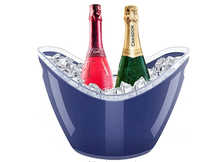 Prix bon marché champagne en plastique bière vin seau à glace avec logo personnalisé acrylique bière seau à glace en plastique pour la russie VB or Glen Avon