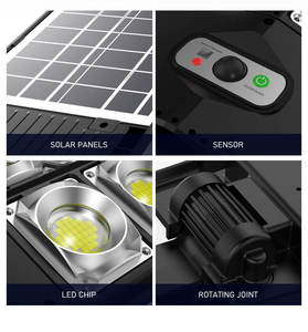 Nouveau modèle <span class=keywords><strong>de</strong></span> lampadaire solaire LED haute intensité IP65 étanche <span class=keywords><strong>avec</strong></span> détecteur <span class=keywords><strong>de</strong></span> mouvement pour les cours et les routes - Product Image 4